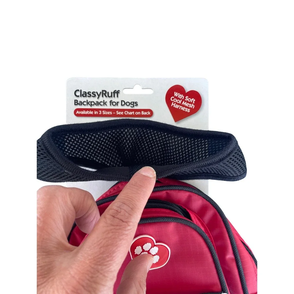 Sarah‎ & Tom ClassyRuff Dog Backpack Harness Red Extra Small 7 Inch 01114 NEW